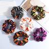 European & American Halloween Scrunchies: Quirky Print Satin Hair Accessories