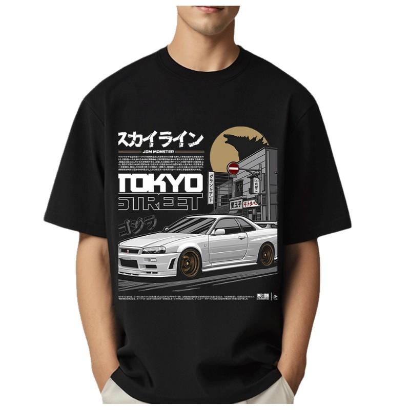 NissGTR Drift Автогонки Футболка Мужчины Женщины Хип-Хоп Харадзюку Мода Повседневная Короткий Рукав Графические Футболки Топы Мужская одежда