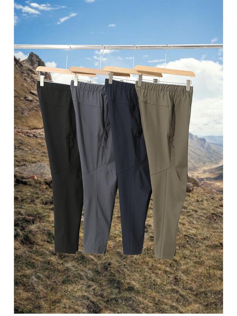 2025 Мужские повседневные брюки для активного отдыха из водоотталкивающей ткани - свободный крой, прямой зауженный крой, мягкая оболочка для осени/зимы