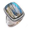 Натуральный лабрадорит драгоценный камень 925 проба серебро ювелирное кольцо размер 10 m1Q14