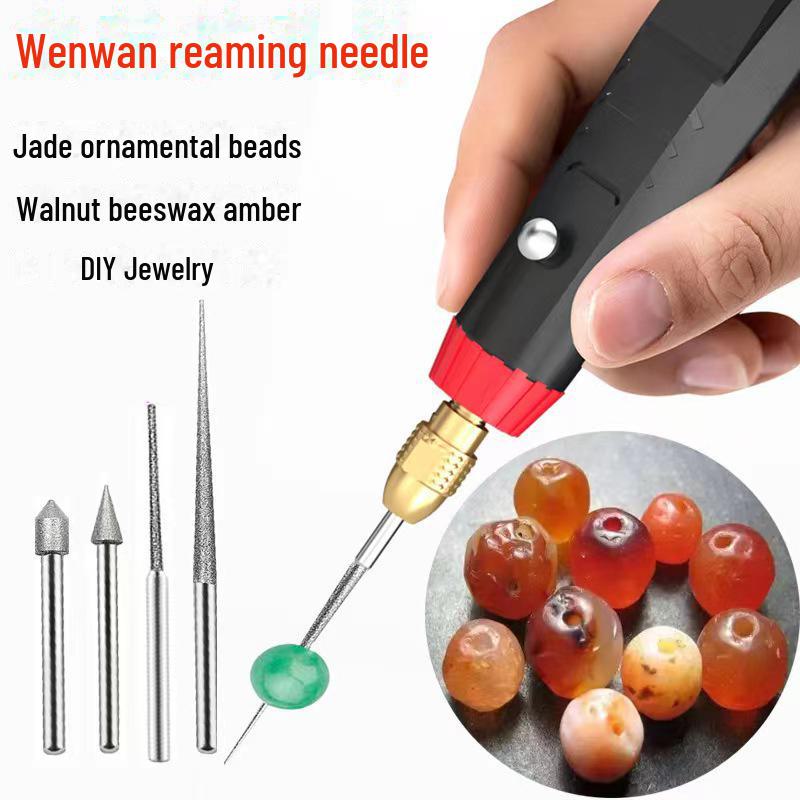 Diamond Electroplated Sand Expansion Needle Tool for Jade, Amber, Pearl Beads Repair - Ideal for Buddha Beads and Bodhi Play