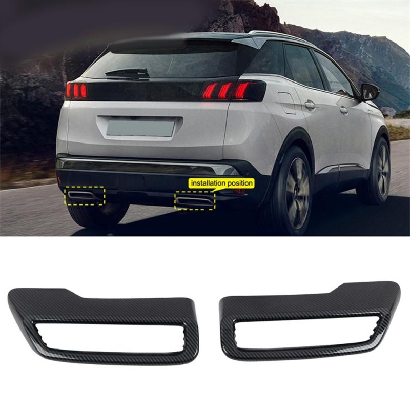 1 пара накладок на хвостовик выхлопной трубы для Peugeot 3008 4008-5008 Allure 2017-2021, задняя накладка на концевик глушителя выхлопной трубы, автомобильная отделка