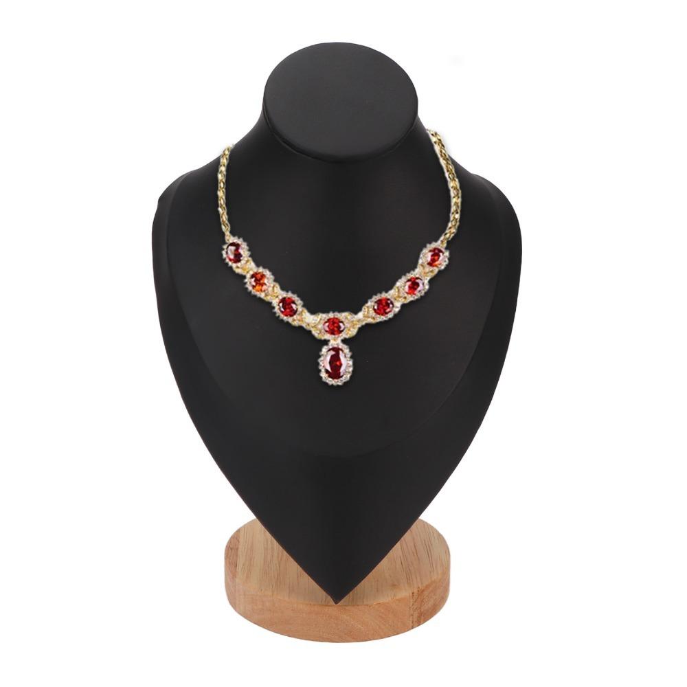 Wood Solid Wood Bust Necklace Display Stand Jewelry shop counter display