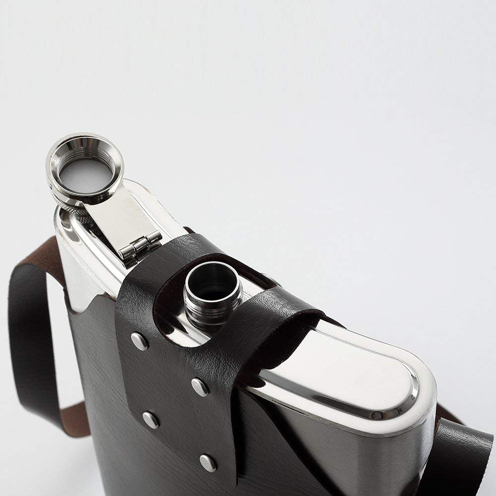 8/18/32/48/64 унций большой бутыль для виски с металлической крышкой из нержавеющей стали Cccp 304 фляжка для алкоголя с портативной сумкой на одно плечо