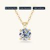 D Color 6.5mm 1.0 Carat Moissanite Solitaire Drop Necklaces 18k Gold Plated Pendant Original Real 925 Silver Chain Jewelry for Women