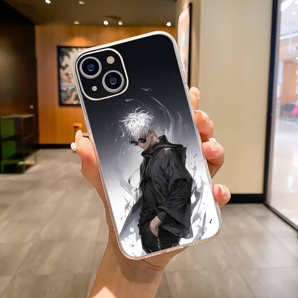 Популярные Аниме Персонажи S-Сатору Годжо Чехол для Телефона Для iPhone17,16,15,14,13,12,11 ,Pro Max,16/15/14 Plus Прозрачная Крышка
