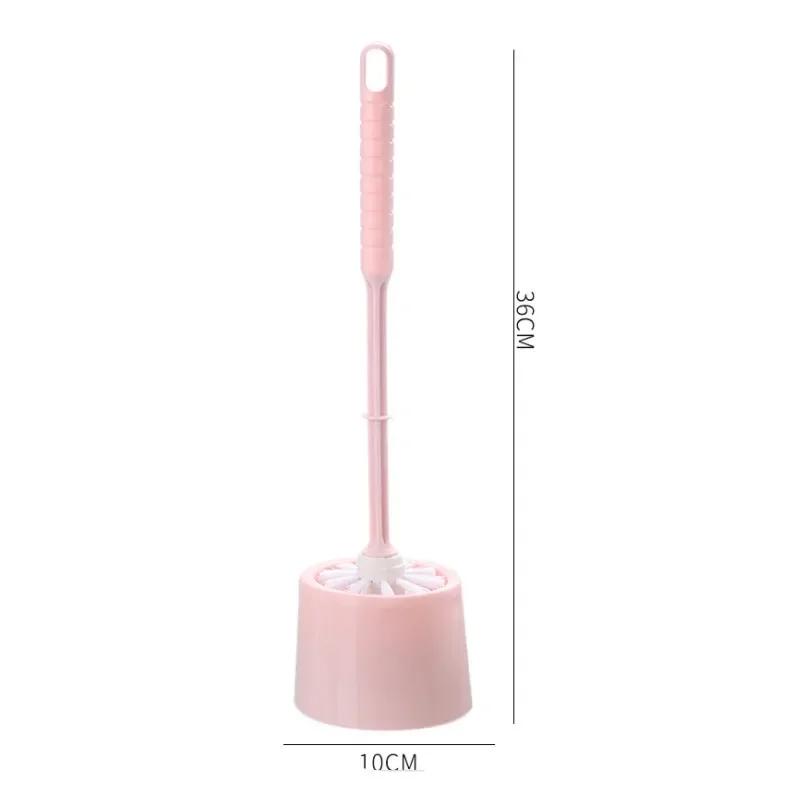 Toilet Bowl Brush and Holder Set Compact Tool Deep Cleaning for Bathroom Thick and Soft Bristles Long Handle Labor-Saving