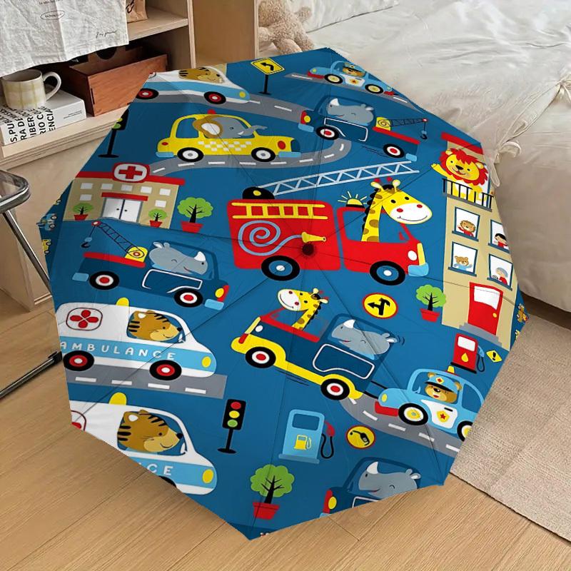 1PC Cars Animals Umbrella-8-Rib Reinforced Portable Folding Travel Suitable for All Seasons Outdoor Daily Use-Z0491