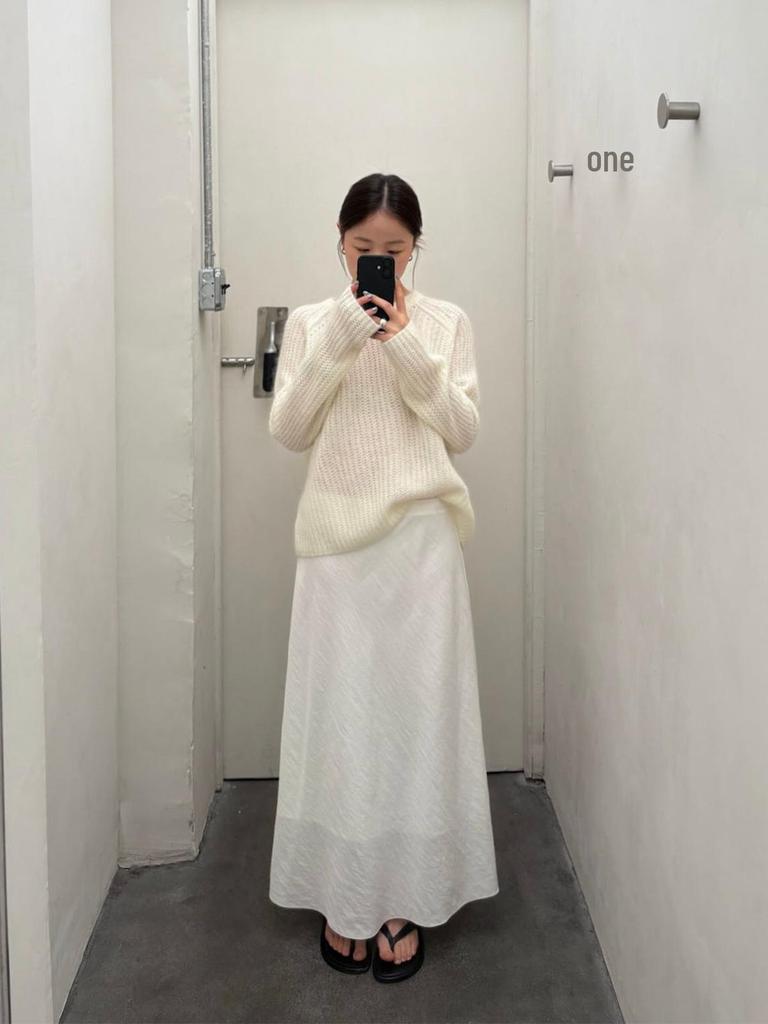 TG Soft Korean Lyocell A-line Slimming Skirt, Spring 2026 Drape Long Style