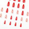 24Pcs/Set Quick Nails Nail Art Red Little Heart False Nials Sticker Wearable Waterproof Manicure Finished Nails