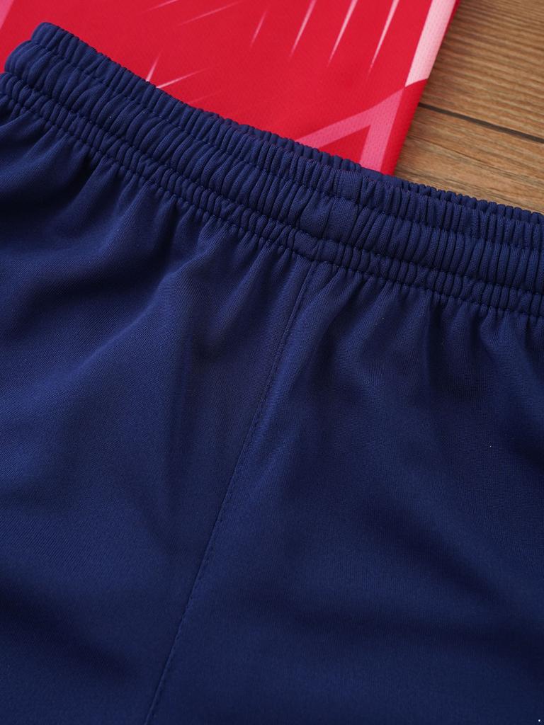 2 шт., детский спортивный костюм для бега для мальчиков, топ с круглым вырезом, топ с короткими рукавами и шорты на шнурке, комплект из 2 шт.