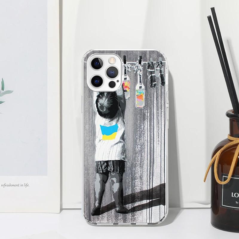 Чехол для телефона Street Art Banksy Graffiti для Iphone 17 Air 16 15 Plus 16E 14 Pro Max 13 Mini 12 11 7 8 SE Fundas Мягкая задняя крышка 17