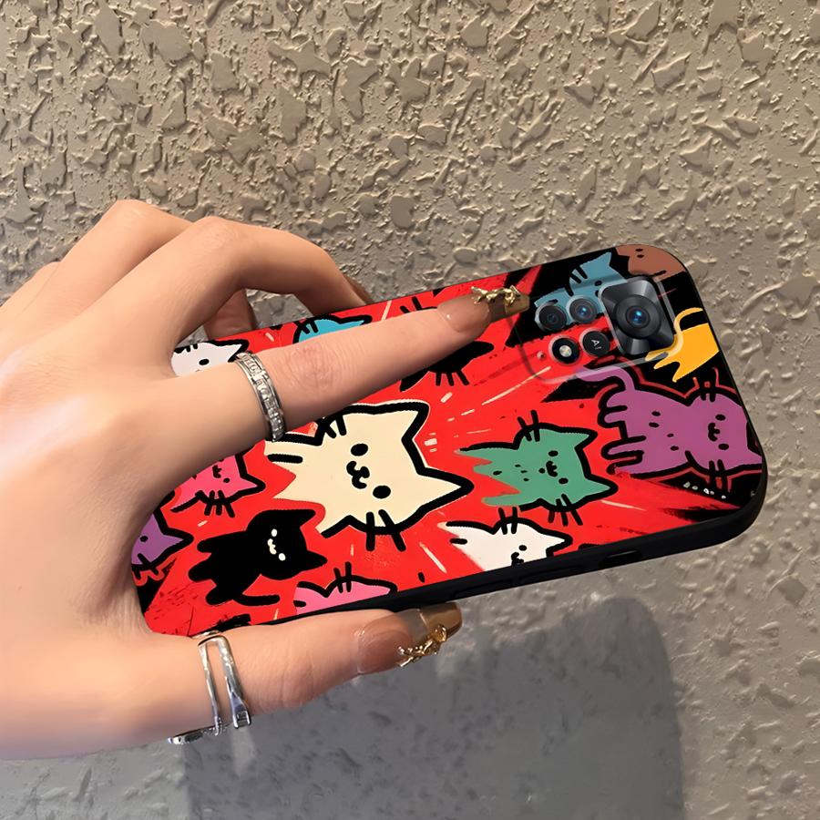 Чехол для телефона для Xiaomi Redmi Note 14 A3 14C 10 12C 13C 13 Pro Plus K80 A1 A4 A5 9 8 7 12 11 K40 A1 A2 Мультяшный кот