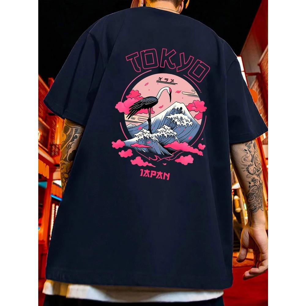 Футболка Tokyo Men Cotton T Shirt Luxury Brand Fashion Big Size Top Casual Short Sleeve Streetwear Classic Print New Arrival Tee S-4XL