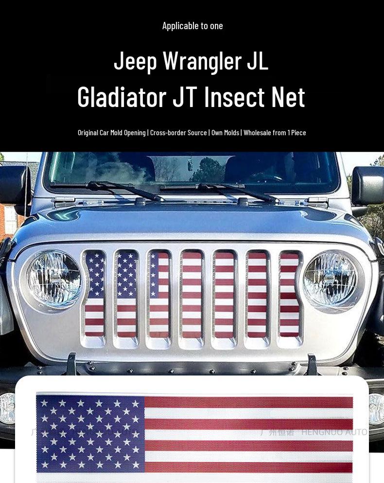 American Flag Insect Net for 2018-2025 Jeep Wrangler JL/JT Grille