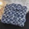 Унисекс ретро-джинсовая куртка в клетку - модный весенне-осенний дизайн High Street Chessboard
