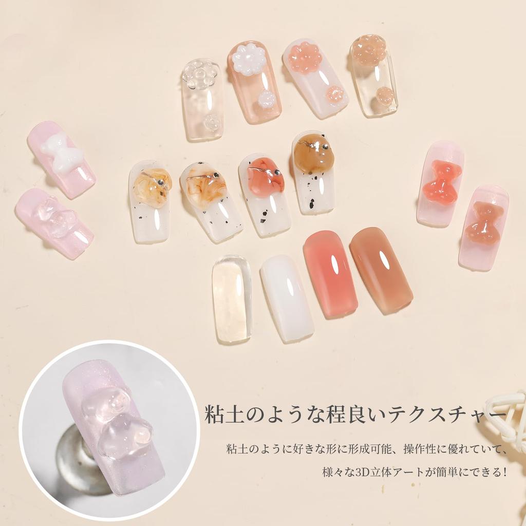 Emigoro Гель для наращивания ногтей Полигель Глина Гель 60г Фиксированные детали 3D детали 3D ногти Вязкость Ногти Совместимый с лампой для начинающих УФ/LED (Прозрачный полигель)