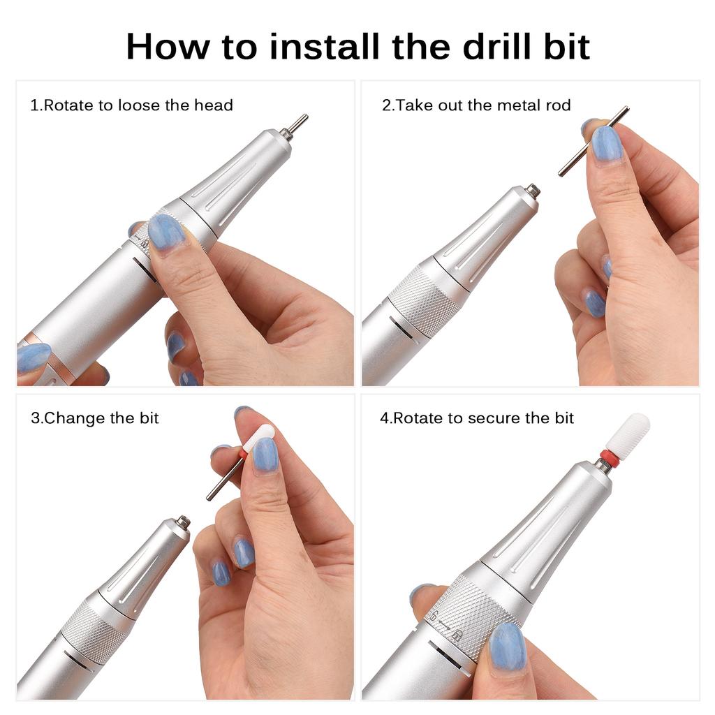 Nail Drill Machine Kit Electric Nail Drill Polish Kit 35000RPM Nail Drill Pen Nail File Manicure