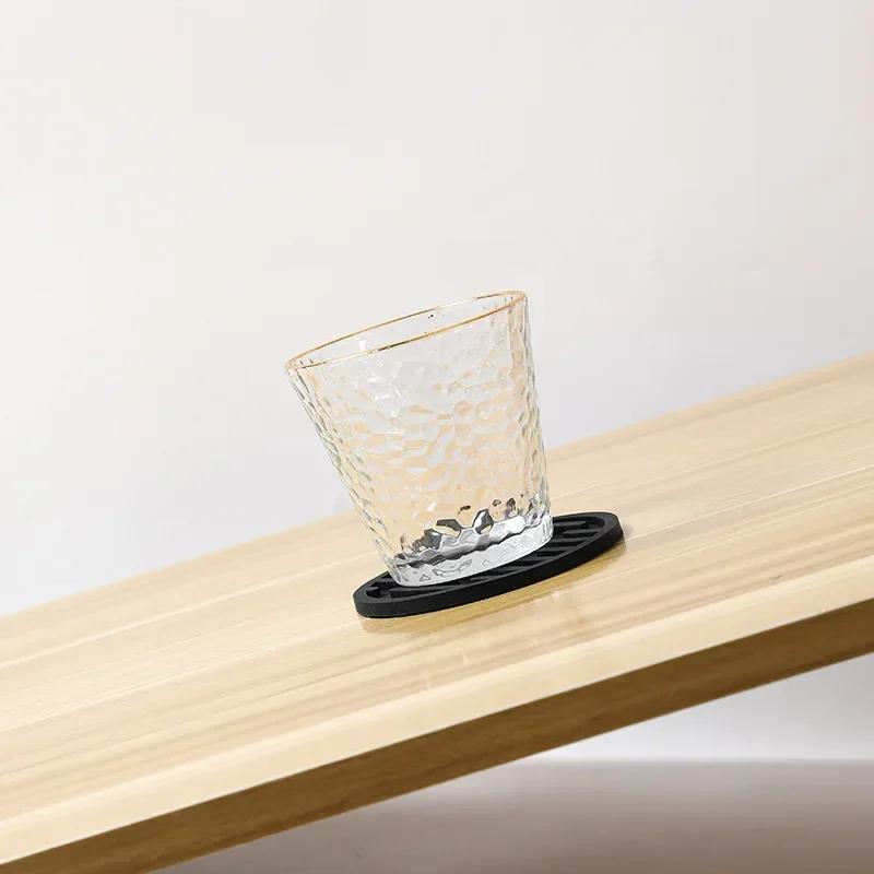 10cm Non-slip Soft Rubber Kitchen Coaster Thick Silicone Coaster Round Heat-resistant Coffee Beverage Water Insulation Mat