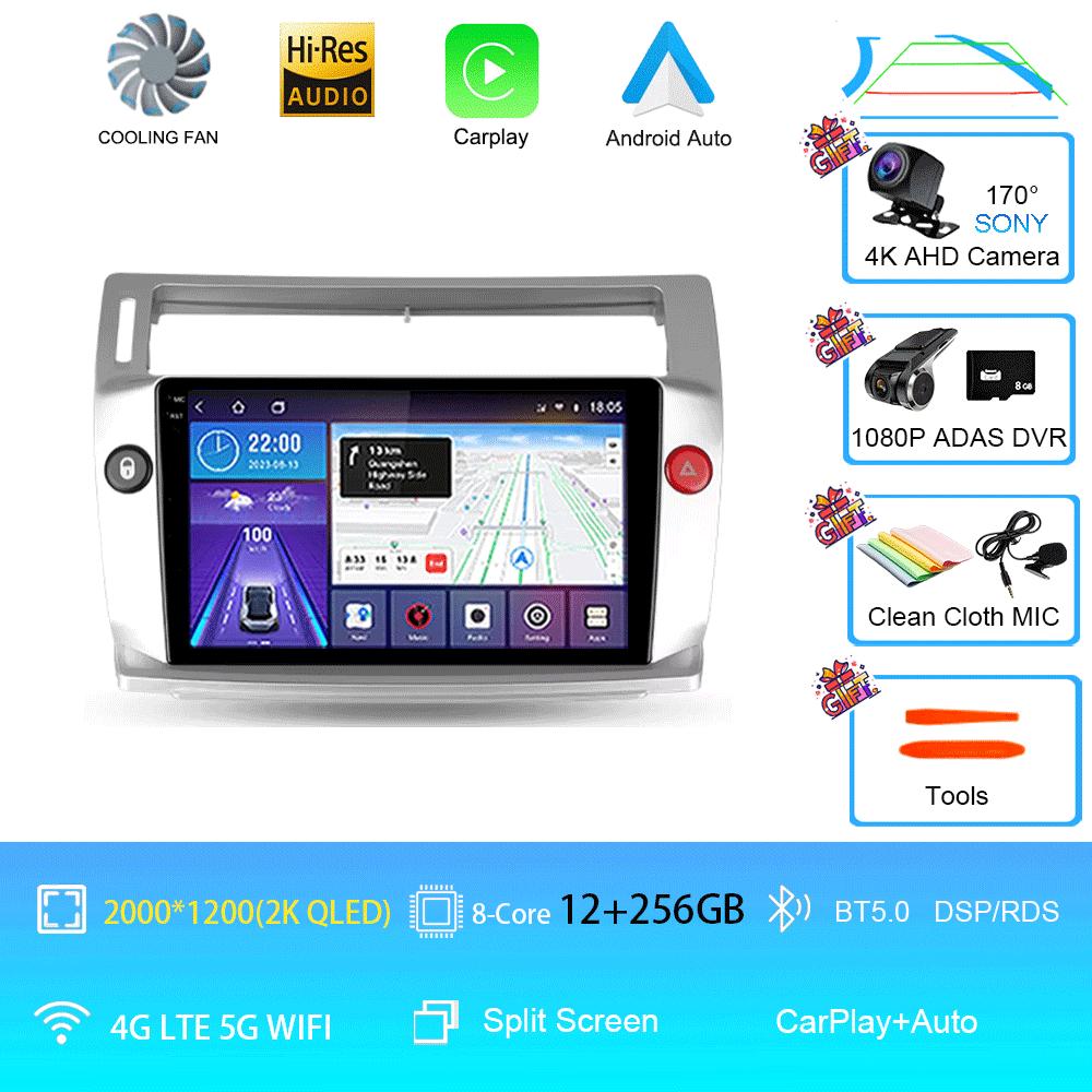Android 14 Для Citroen C4 C-Triomphe Quatre 2004-2014 Автомагнитола Мультимедиа Видео Carplay 2Din DVD Головное устройство Стерео Динамик Аудио