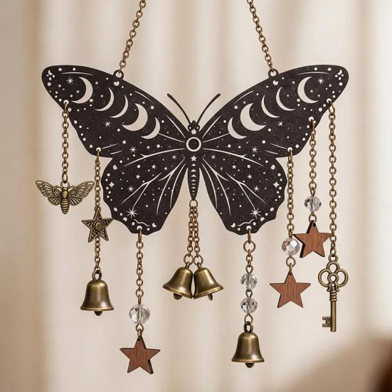 Exorcism Lucky Wind Chime Metal Bat Dragon Wind Bell Butterfly Eagle Wind Catcher Wall Window Hanging Ornament for Home Garden Patio Decoration