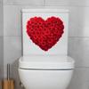 Наклейка на унитаз на День святого Валентина, роза, цветок, в форме сердца, наклейки на крышку унитаза и бачок, самоклеящаяся, водонепроницаемая, ПВХ, наклейка на стену для ванной комнаты