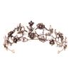 Baroque Vintage Bridal Crown Flower Leaf Rhinestone Handmade Beaded Headdress Wedding Dress Accessories Hair Accessories