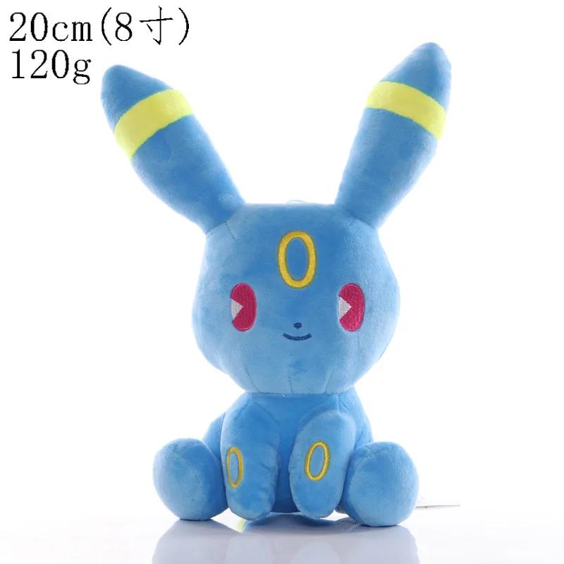 New Plush Toys Shine Eevee Umbreon Espeon Jolteon Flareon Vaporeon Glaceon Kawaii Pikachu Peluche Anime Dolls Kids Gift
