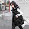 Women Autumn Winter Outwear Thicken Waistcoat Cotton Padded Hooded Sleeveless Jacket Coat Vest