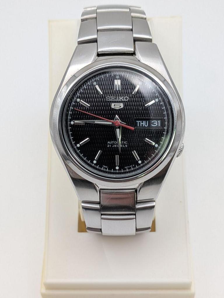 [USED] Working Condition, Some Imperfections, SEIKO5 Automatic Watch with Clear Back