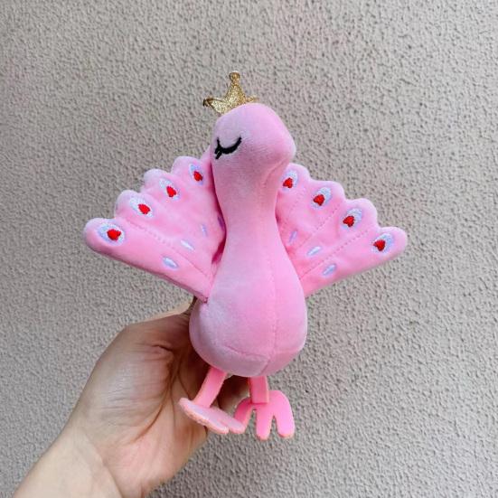 Key Chain Funny Comfortable Touch Decoration Ultra Soft Cartoon Plush Colorful Peacock Backpack Pendant Birthday Gift