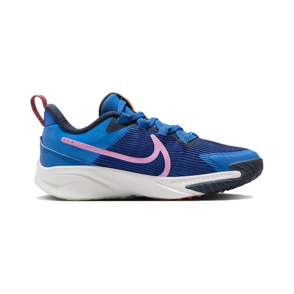 Nike Star Runner 4 Удобные Нескользящие Амортизирующие Дышащие Низкие Детские Беговые Кроссовки Синие Детские DZ4491-400