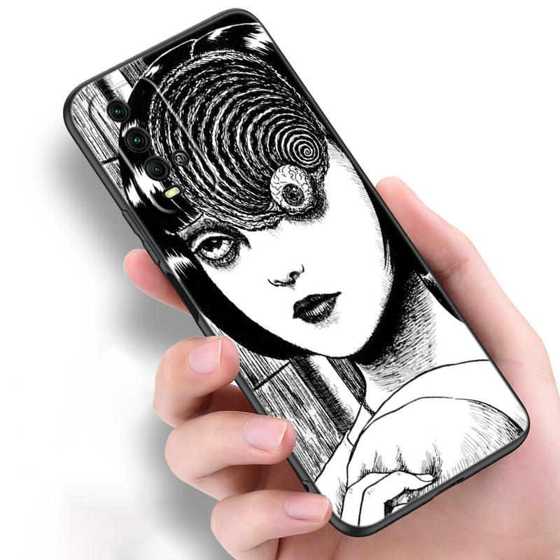 Аниме Junji Ito футболки ужасов силиконовый чехол для телефона для Xiaomi Redmi Note 11 10 9 8 Pro 11T 10T 10S 9S 8T 9 9A 9C 9T черный чехол