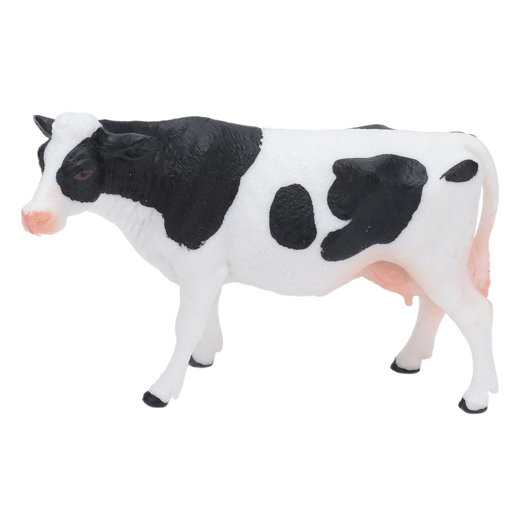 Simmental Cattle Figurine Plastic Realistic Cow Black White for Home Desk Decoration Party Gift