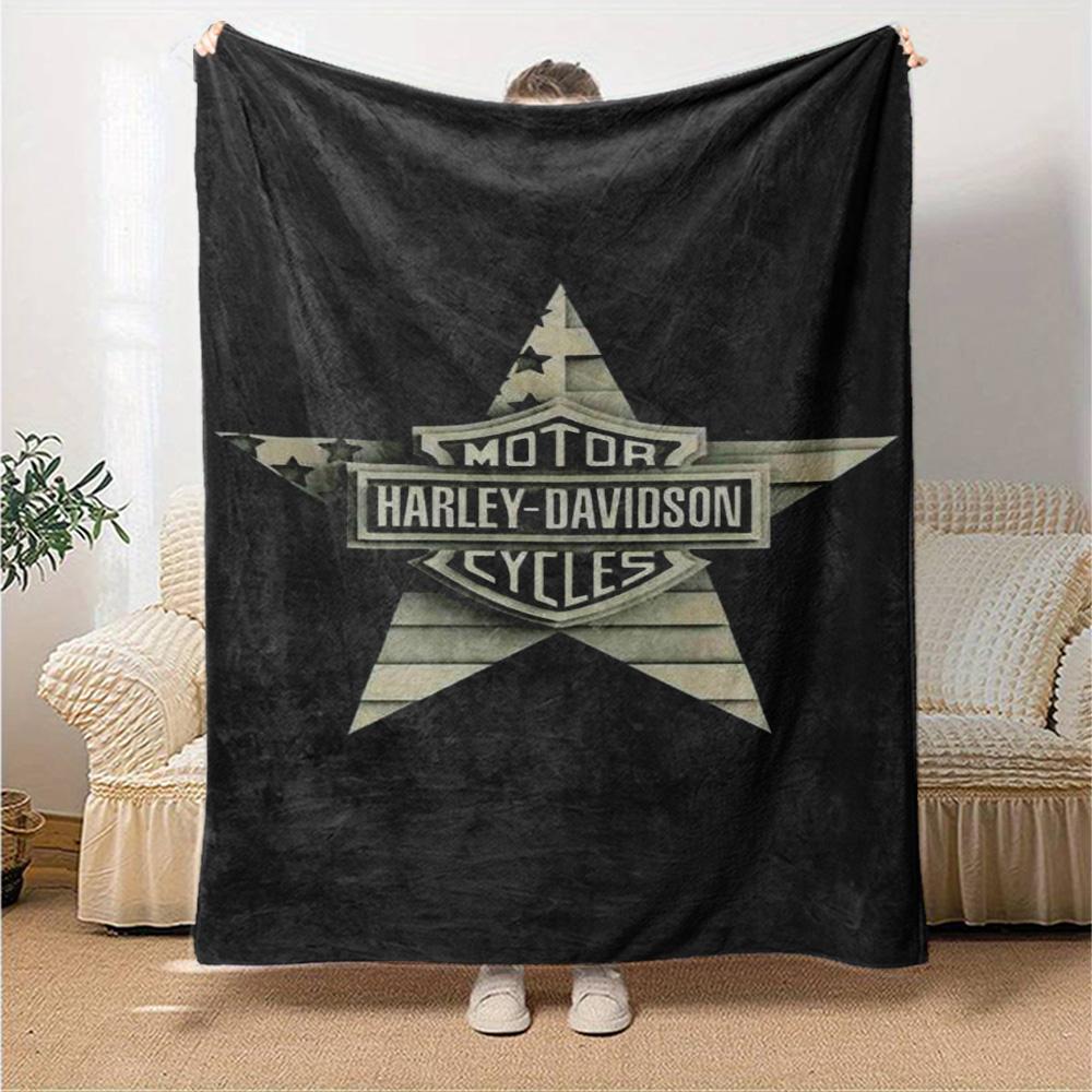Harleydavidson Blanket Soft Cozy Perfect For Couch Bedding Chair Four Seasons Universal Modern Style Perfect Gift For Relatives And Friends