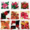 Flower Latch Hook Pillow Smyrna Package Hooks Hand Knitted Embroidered Carpet Pillow Embroidery Latch Hook Kits Cross Stitch Kit