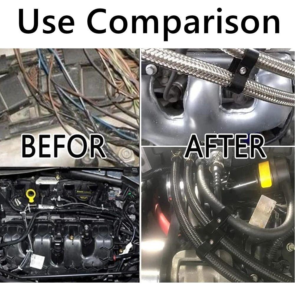 Hole Line Clamp Braided Rubber Hose Line Clamp Aluminum Anodized Line Separator Hose Line Clamp