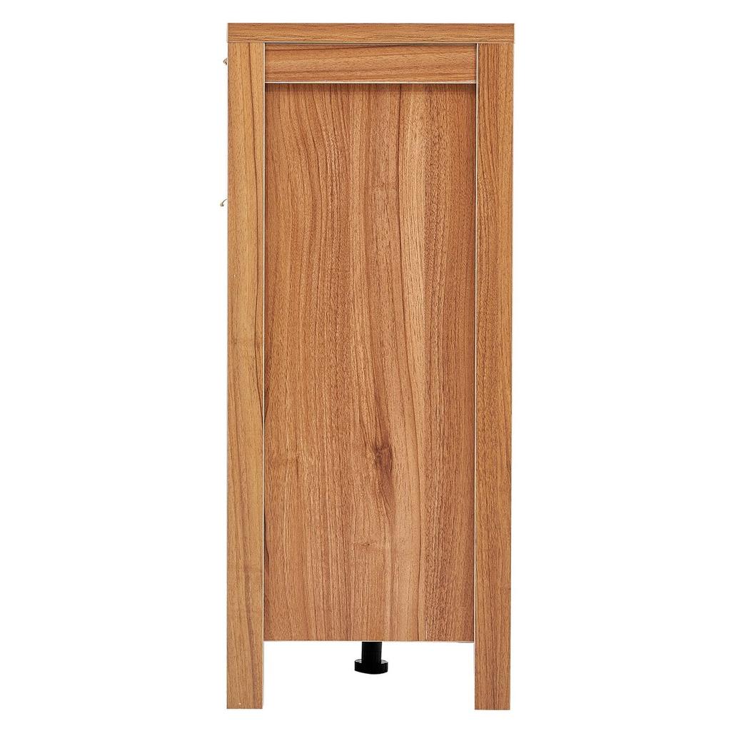 Rattan Cabinet with 4 Doors 2 Drawers Adjustable Shelves Set of 2 Natural