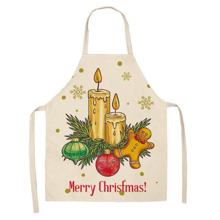 New cartoon Christmas sleeveless printing sleeveless apron home waterproof kitchen dust protection
