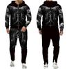 Cool Skull 3D Printed Black Zipper Hoodie Pants Suit Gothic Punk Style Men Women Tracksuit Set 2023 Halloween Streetwear Costume