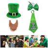 Улица. Цилиндр Лепрекона на День Святого Патрика с набором накладной бороды, уникальный дизайн, классический цвет, забавный наряд для косплея, товары для вечеринок