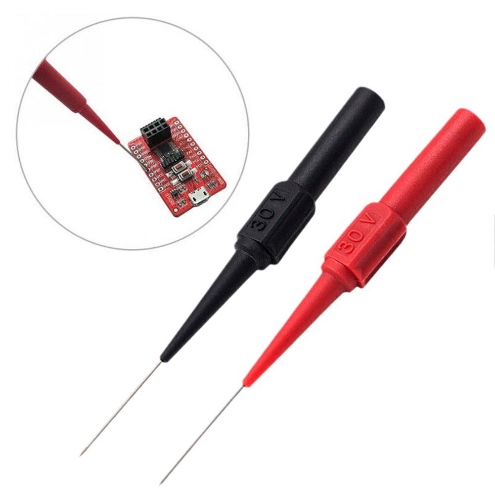 2pcs 30V Car Tip Probes Diagnostic Tools Auto Multimeter Test Leads Extention Back Piercing Needle Tip Probes Mechanical Tools