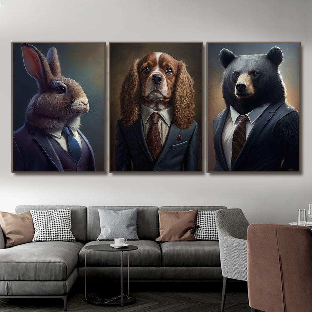 Плакат с аватаром человеческого животного, костюм льва, жирафа, зебры, лисы