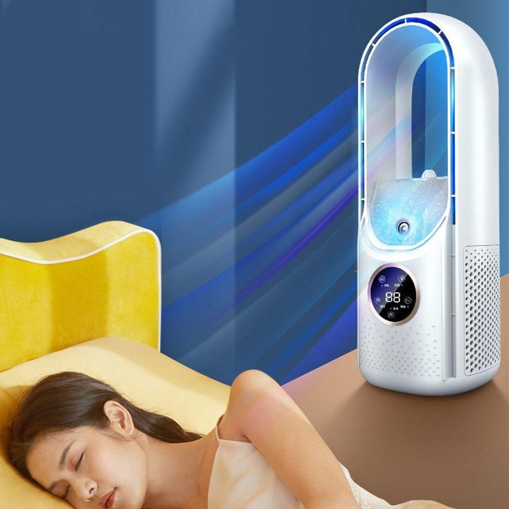 6 Speed Control Electric Fan Timer Function Leafless Desk Fan Portable Desktop Air Cooler