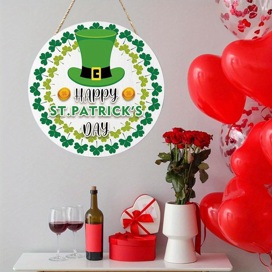 2D Плоская 20 см шляпа ко дню Святого Патрика, деревянная настенная подвеска, декор - автомобильный воздушный шар, универсальная праздничная деревянная подвеска, украшение для дома, приветственный знак, декор для вечеринки