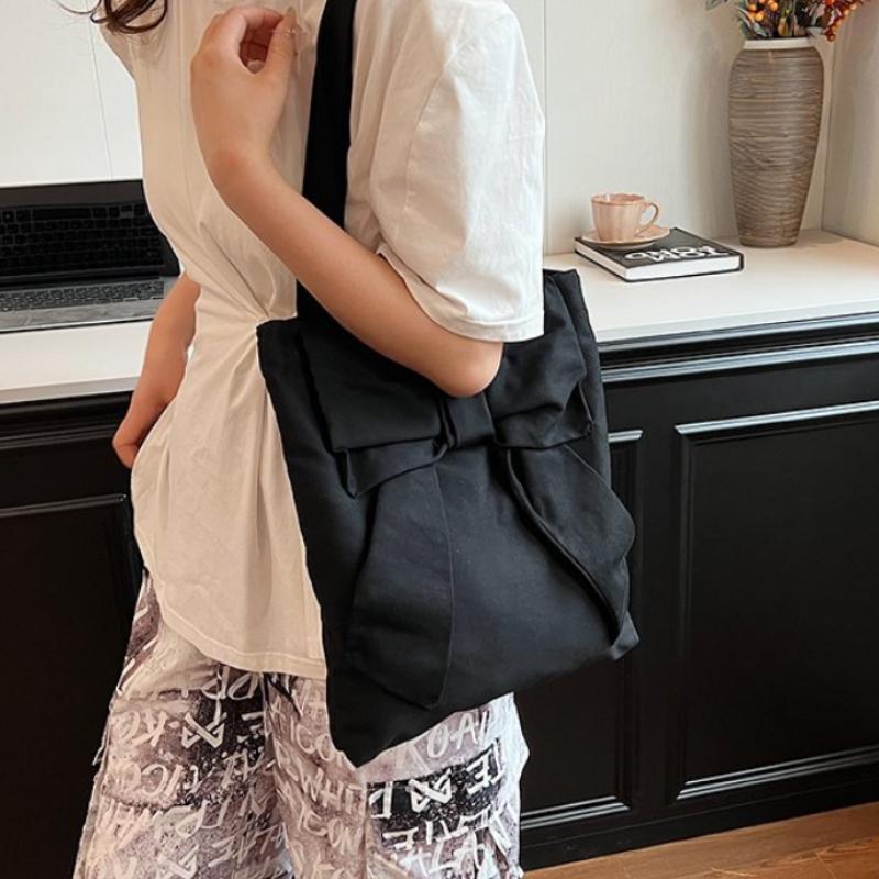 Повседневные сумки через плечо большой вместимости на молнии с внутренним отделением для женщин, популярная холщовая сумка