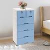 6pcs Drawers PP Rectangle Storage Cabinet Home Furniture with 4 Bottom Wheels,Two Small Drawers with Locks Simple Elegant Design