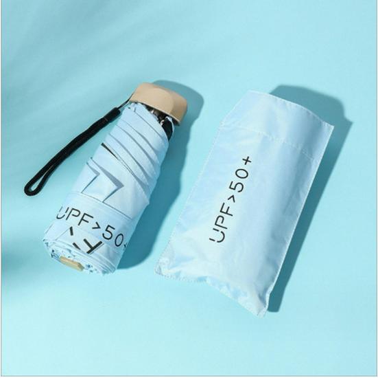 Плоский пятисложный женский зонт от солнца с защитой от УФ-лучей: Мини складной зонт двойного назначения.