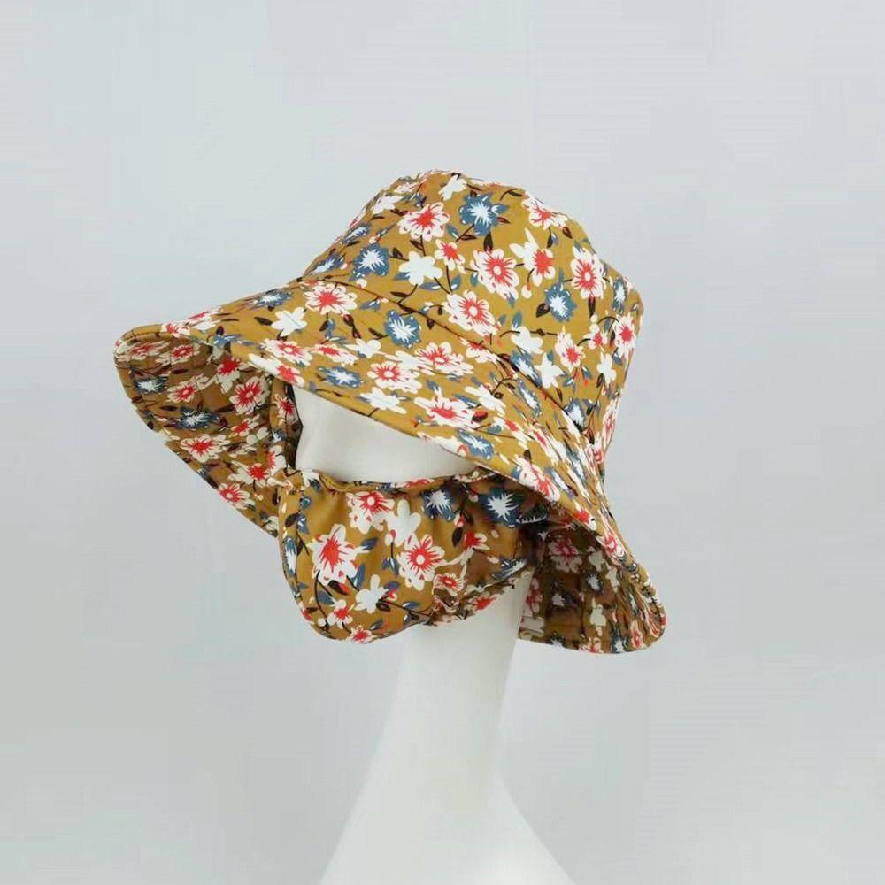 Защитная шея, кепка для сбора чая с защитой от ультрафиолета, шляпа-ведро, шляпа рыбака, шляпа для сельскохозяйственных работ с цветком, унисекс