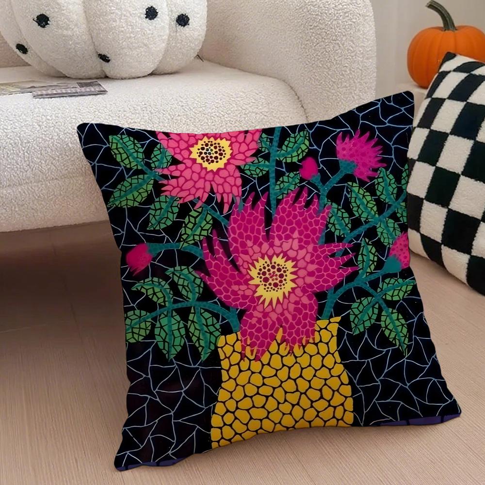DOT ART YYAYOI KUSAMA Cushion Cover Throw Pillow Cover Hidden Button Durable Polyester Chair Cushion